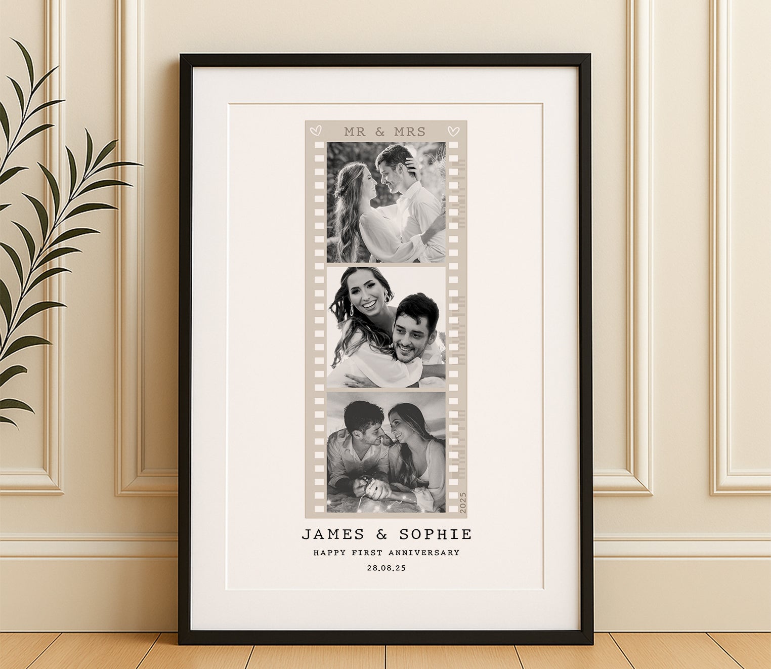 Custom Anniversary Photo Collage Print – Couple Gift, Wedding or First Anniversary Wall Art