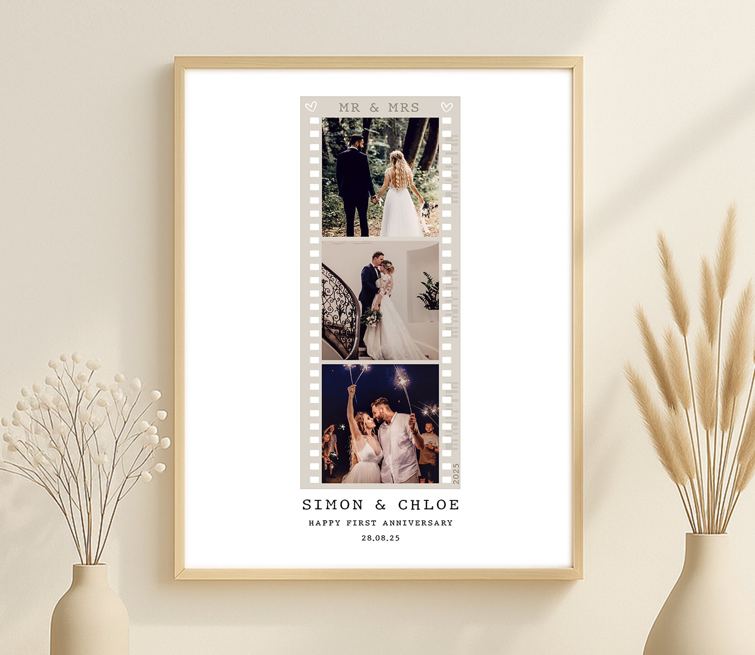 Custom Anniversary Photo Collage Print – Couple Gift, Wedding or First Anniversary Wall Art