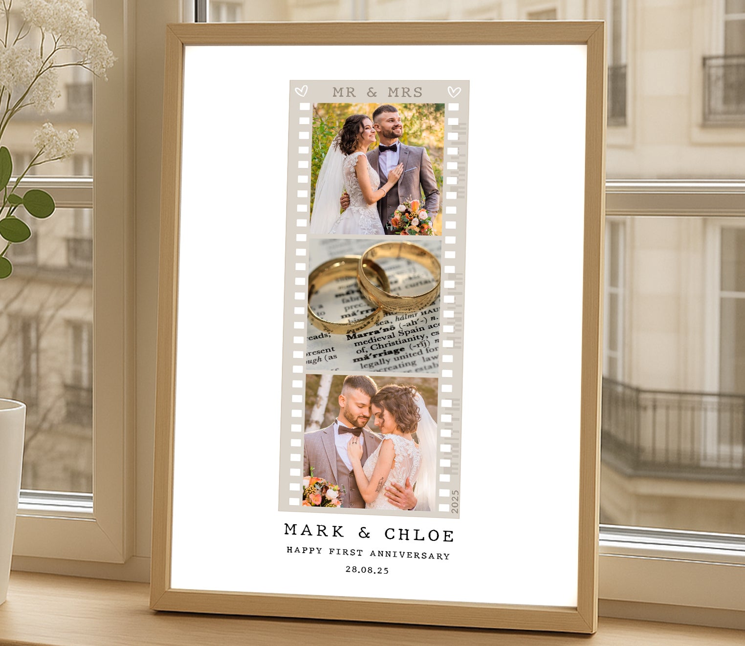 Custom Anniversary Photo Collage Print – Couple Gift, Wedding or First Anniversary Wall Art