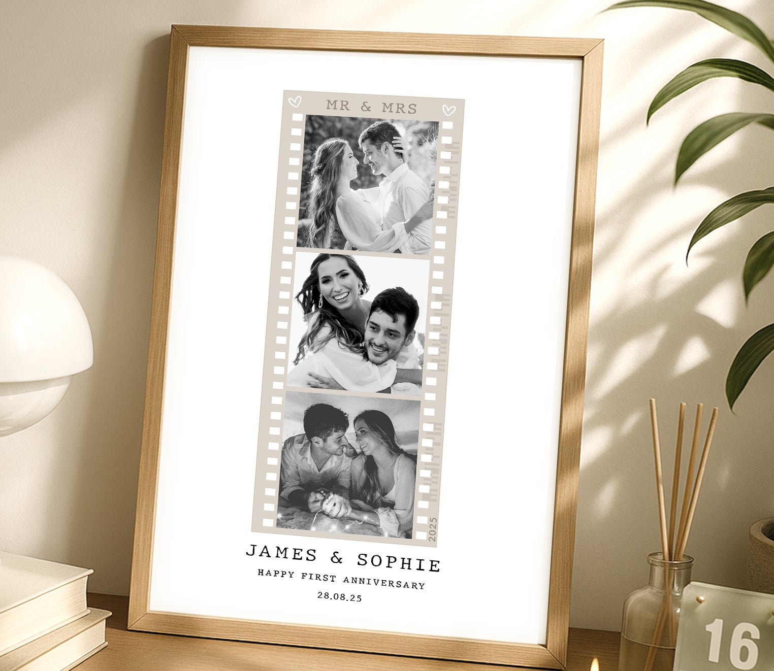 Custom Anniversary Photo Collage Print – Couple Gift, Wedding or First Anniversary Wall Art