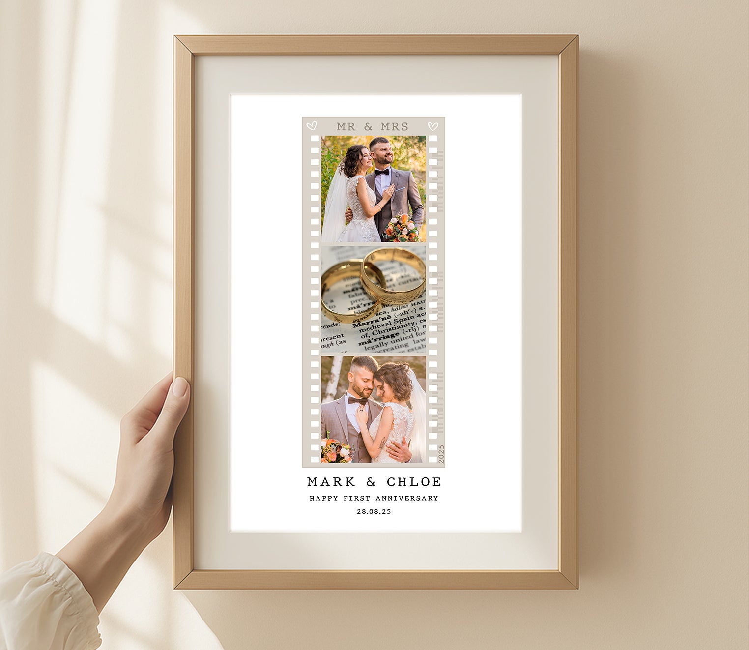 Custom Anniversary Photo Collage Print – Couple Gift, Wedding or First Anniversary Wall Art