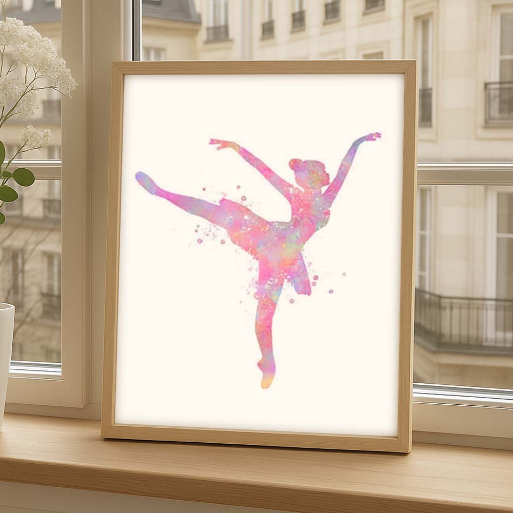 Pink Ballerina Watercolour Art Print