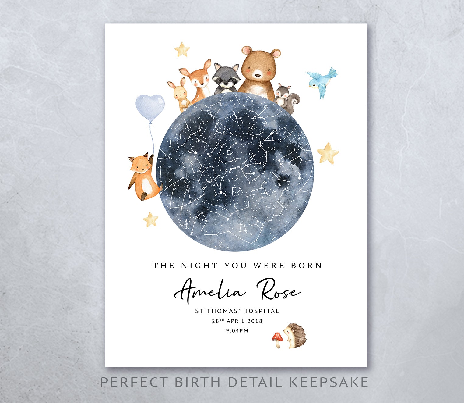 Personalised Star Map Baby Print – "The Night You Were Born" | Custom Birth Poster | Newborn Gift | Nursery Wall Art