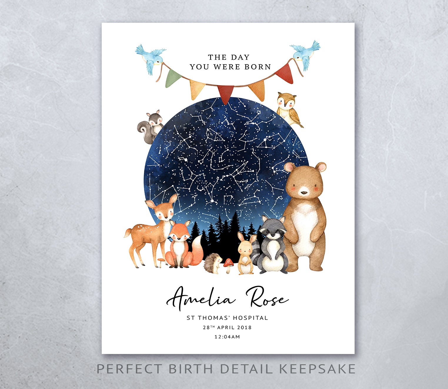 Personalised Star Map Baby Print – "The Night You Were Born" | Custom Birth Poster | Newborn Gift | Nursery Wall Art (Copy)