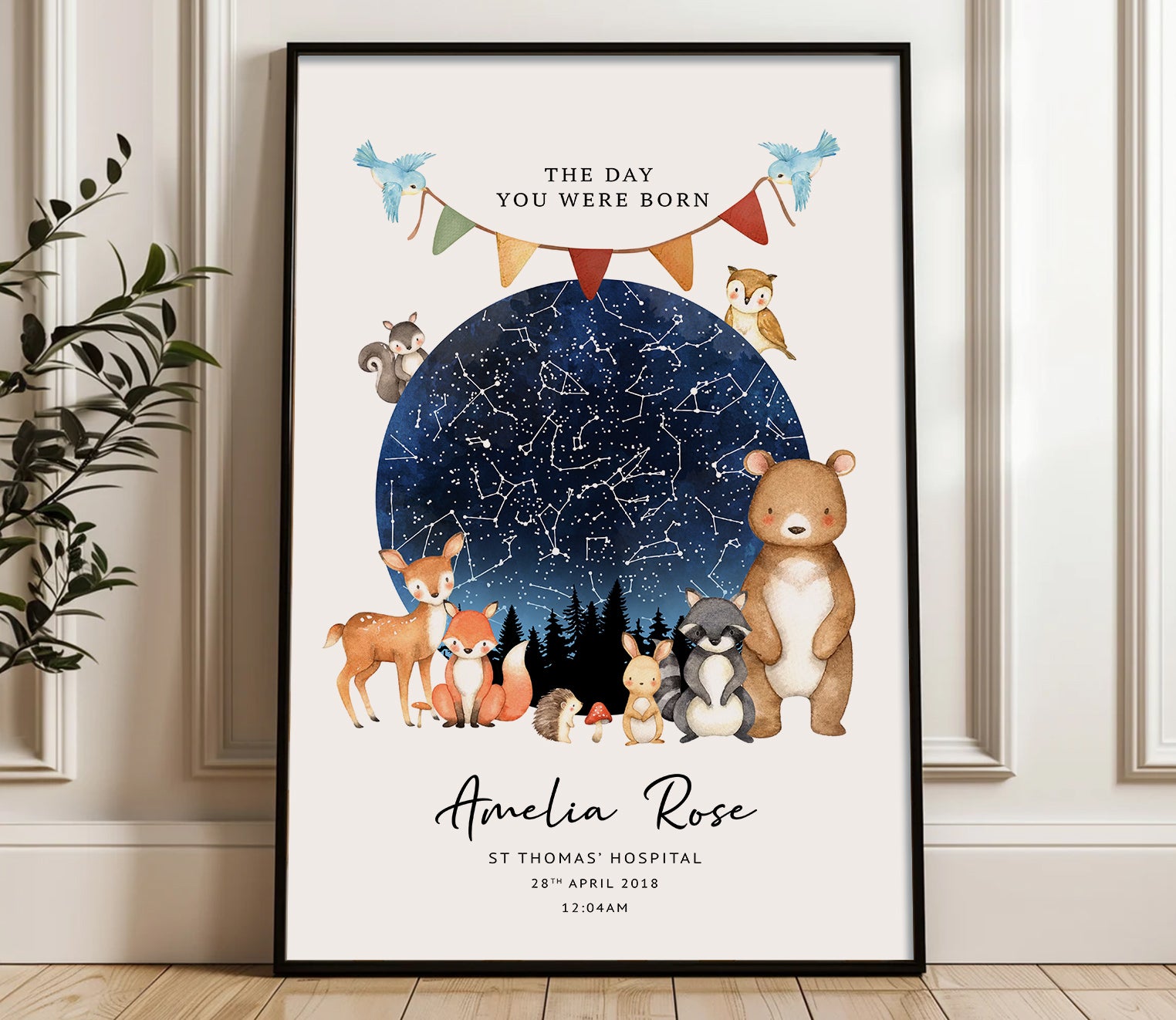 Personalised Star Map Baby Print – "The Night You Were Born" | Custom Birth Poster | Newborn Gift | Nursery Wall Art (Copy)