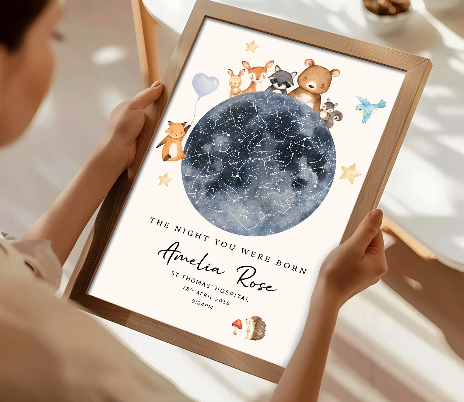 Personalised Star Map Baby Print – "The Night You Were Born" | Custom Birth Poster | Newborn Gift | Nursery Wall Art