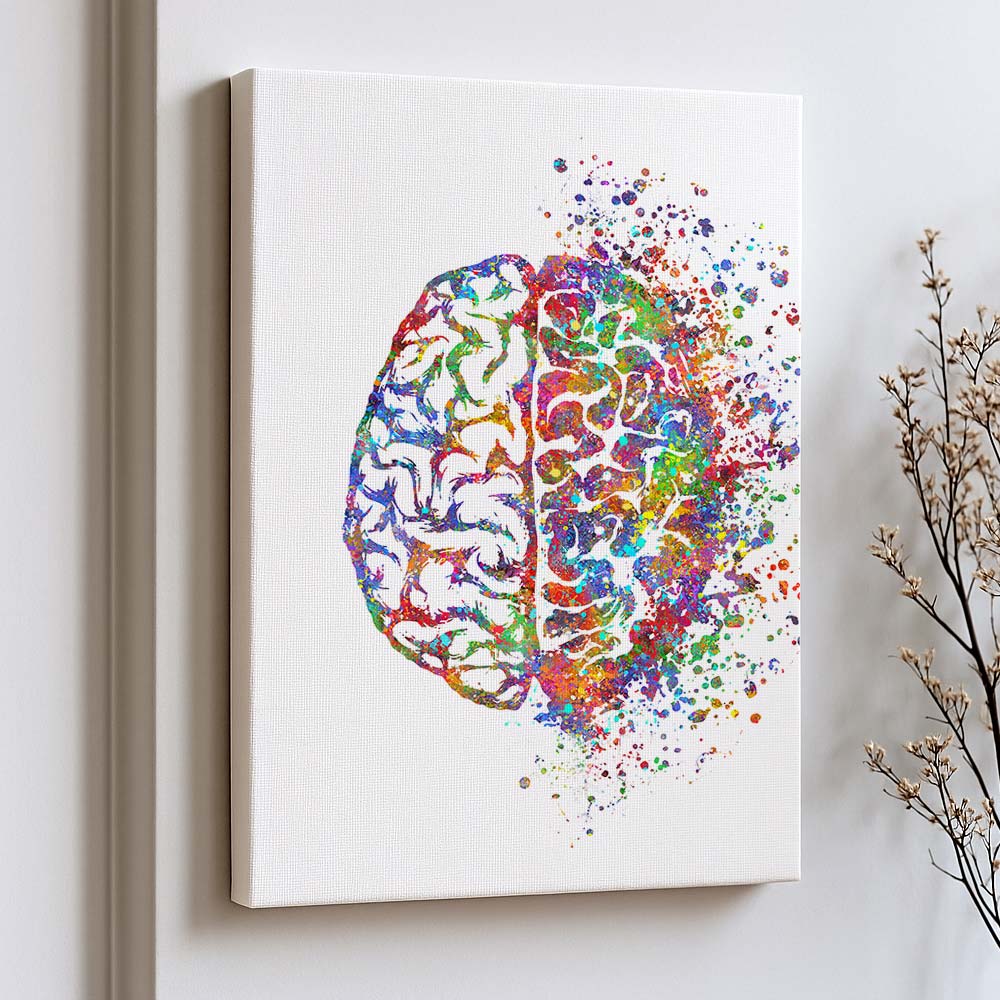 Brain Art Print – Minimalist Anatomy Wall Decor