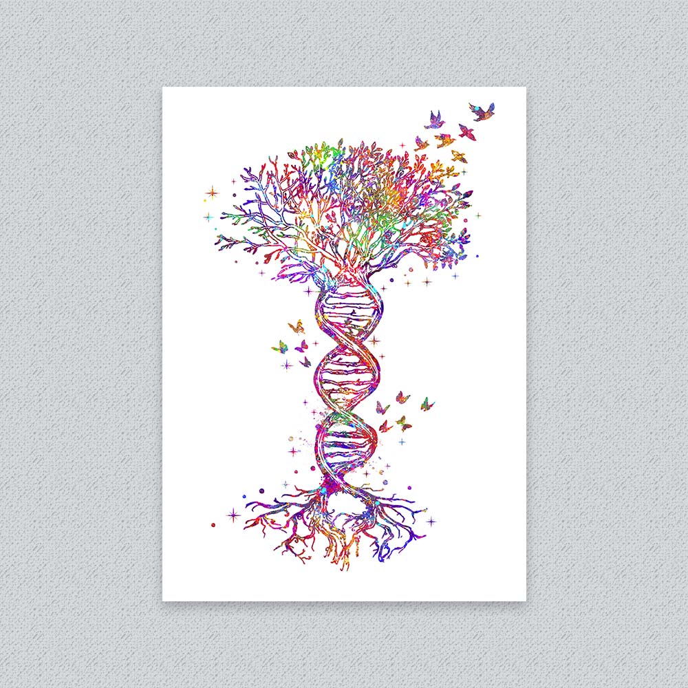 DNA Tree of Life Art Print – Colorful Nature & Science Wall Decor