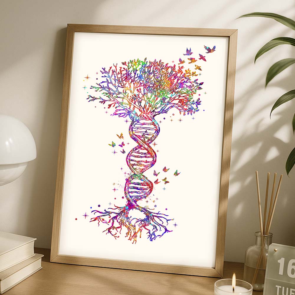 DNA Tree of Life Art Print – Colorful Nature & Science Wall Decor