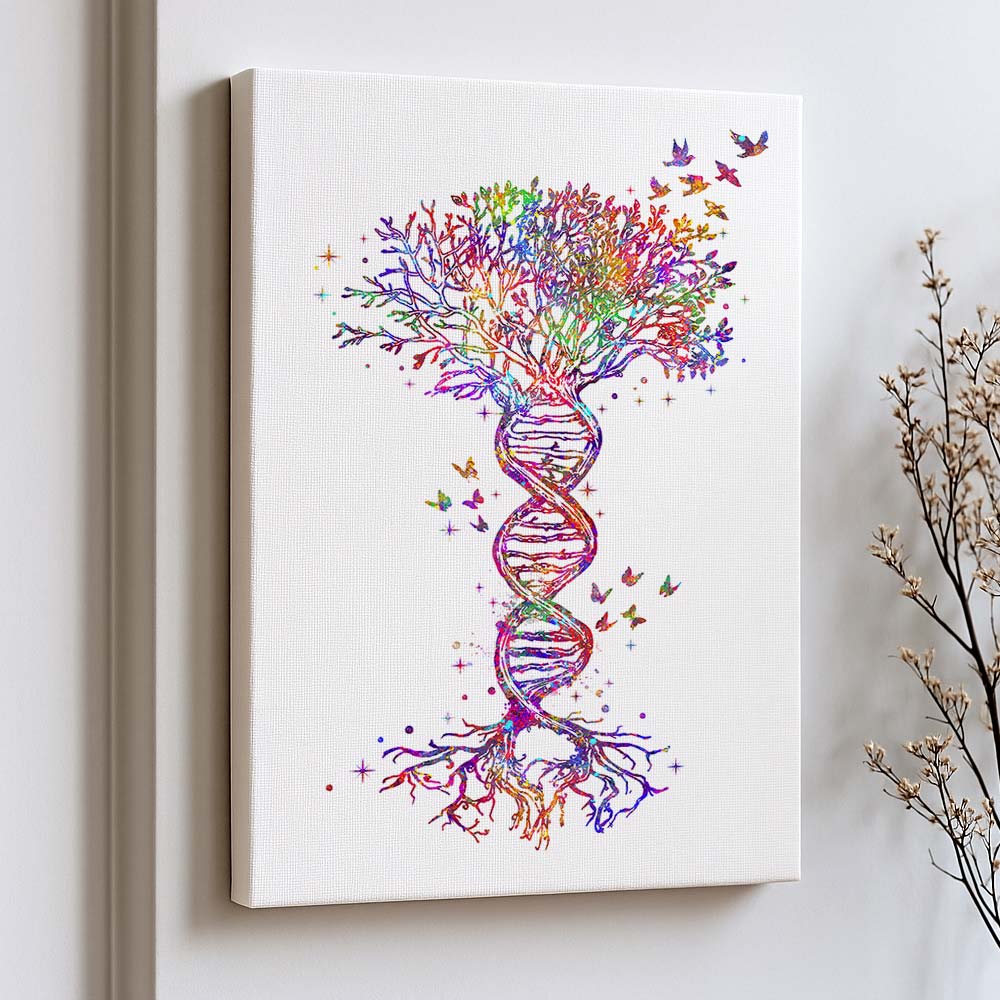 DNA Tree of Life Art Print – Colorful Nature & Science Wall Decor