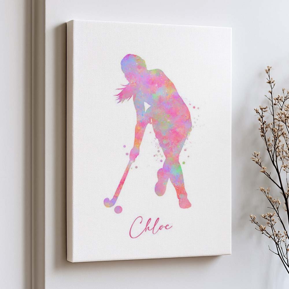 Personalised Field Hockey Girl Wall Art