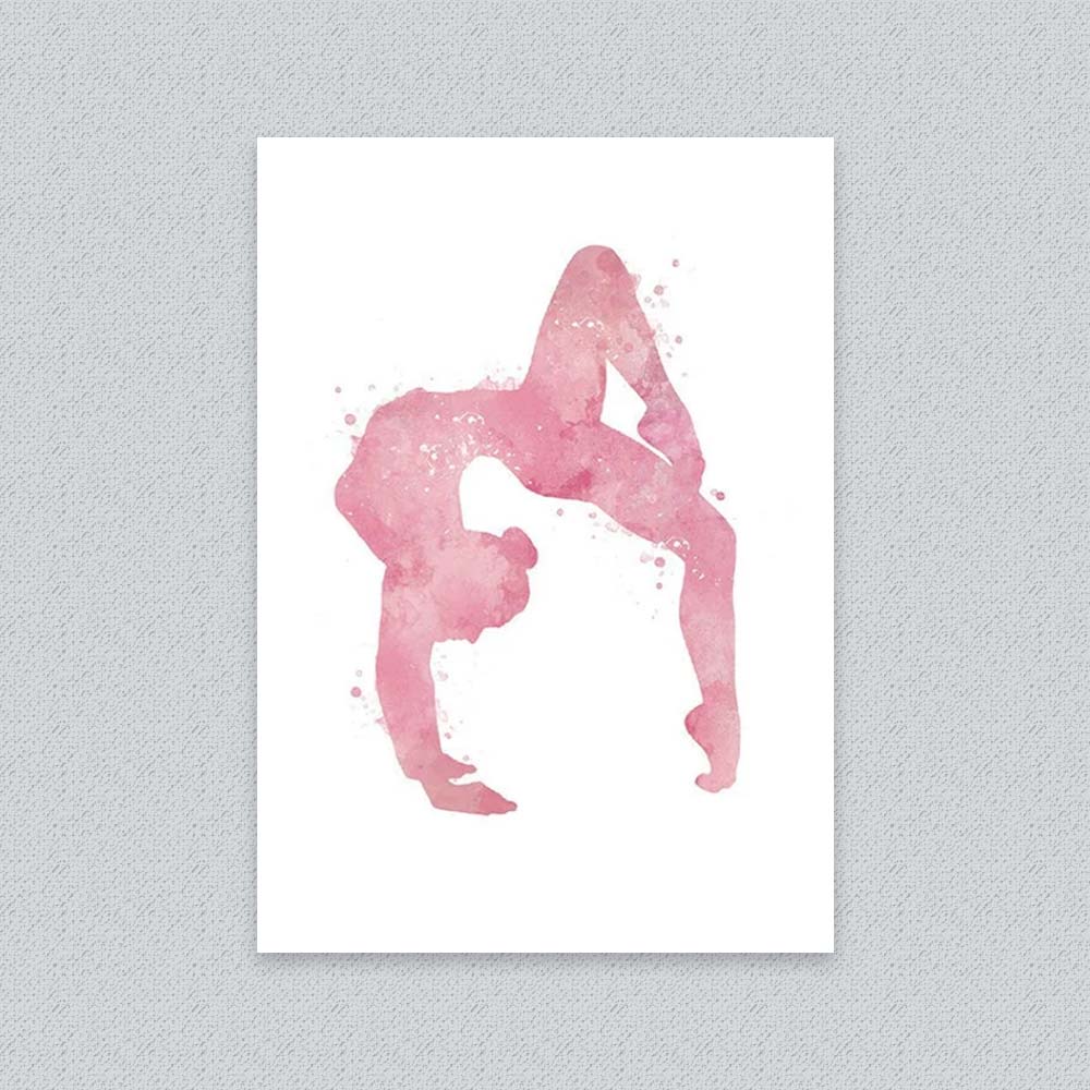 Blush Backbend Pose Gymnastics Wall Art Print