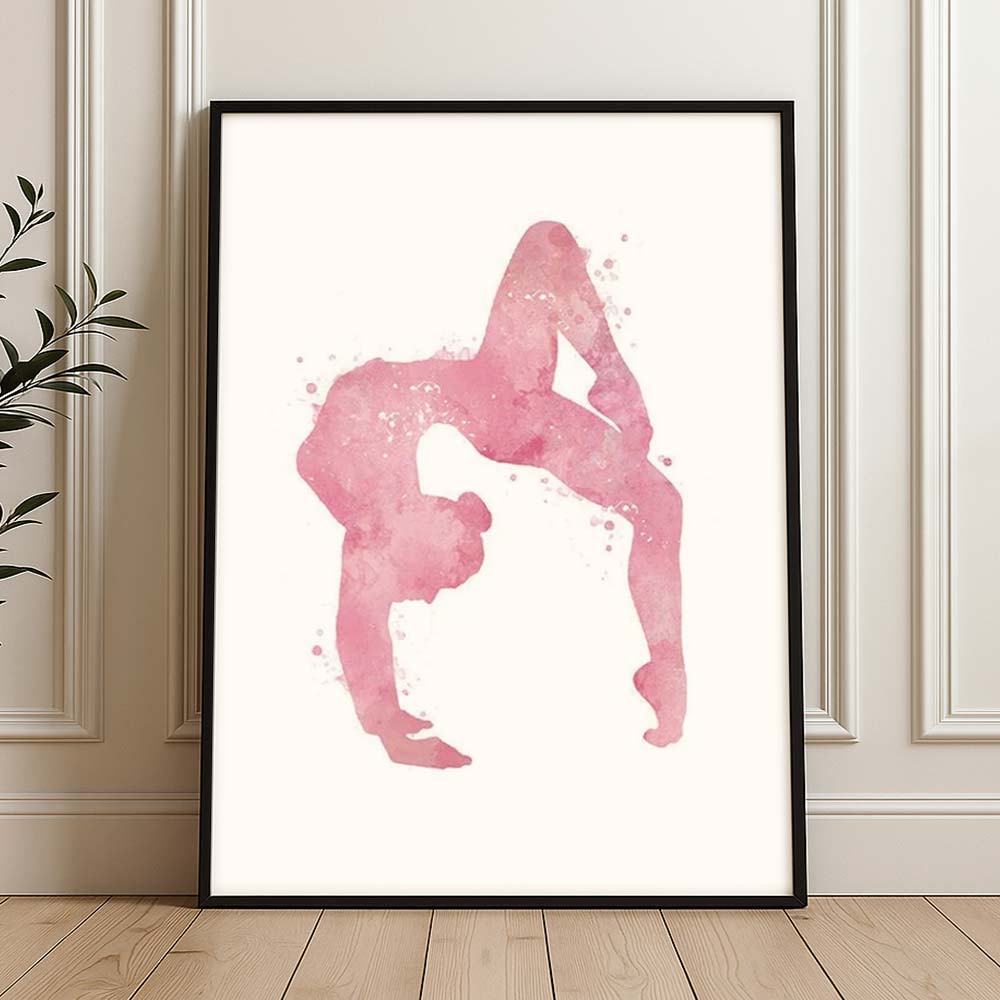 Blush Backbend Pose Gymnastics Wall Art Print