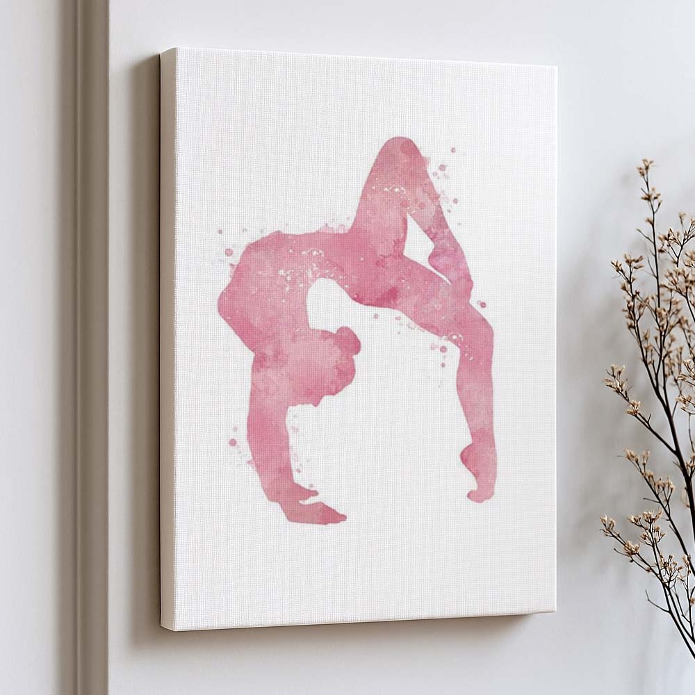 Blush Backbend Pose Gymnastics Wall Art Print