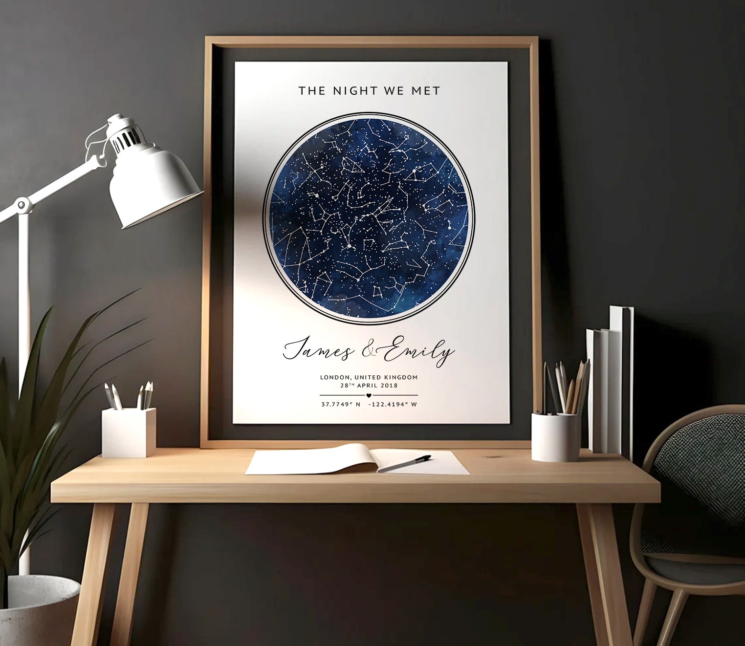 Personalised Star Map Gift – Custom Night Sky Constellation Poster | Anniversary Gift