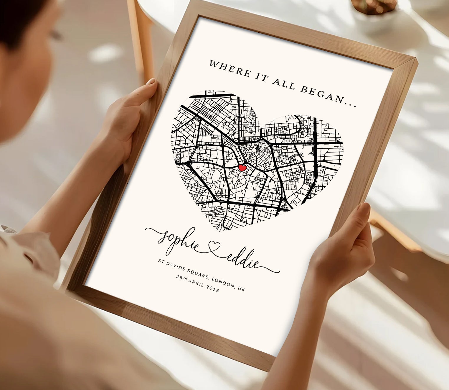 Personalised Heart Map Print – Where It All Began