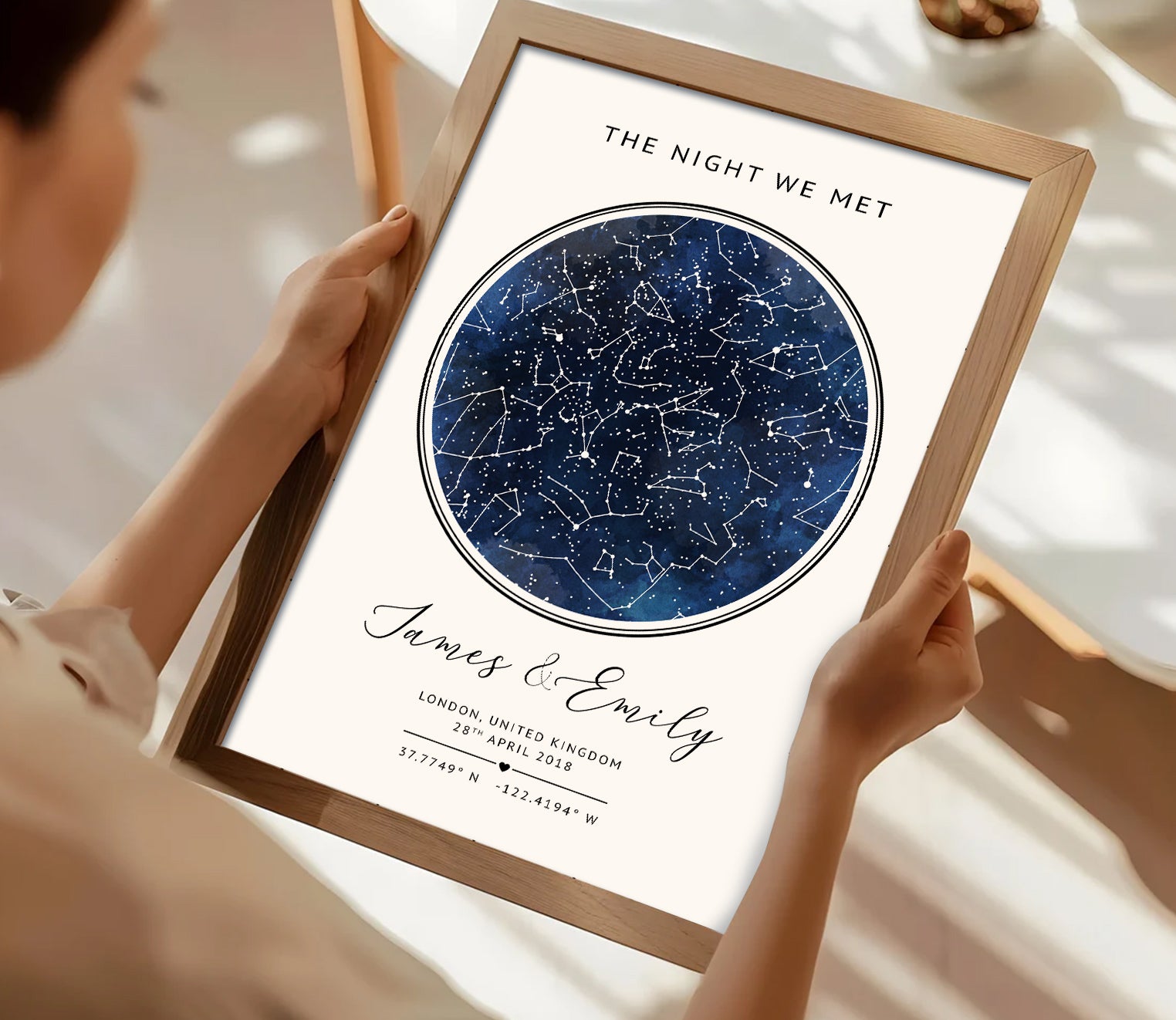 Personalised Star Map Gift – Custom Night Sky Constellation Poster | Anniversary Gift