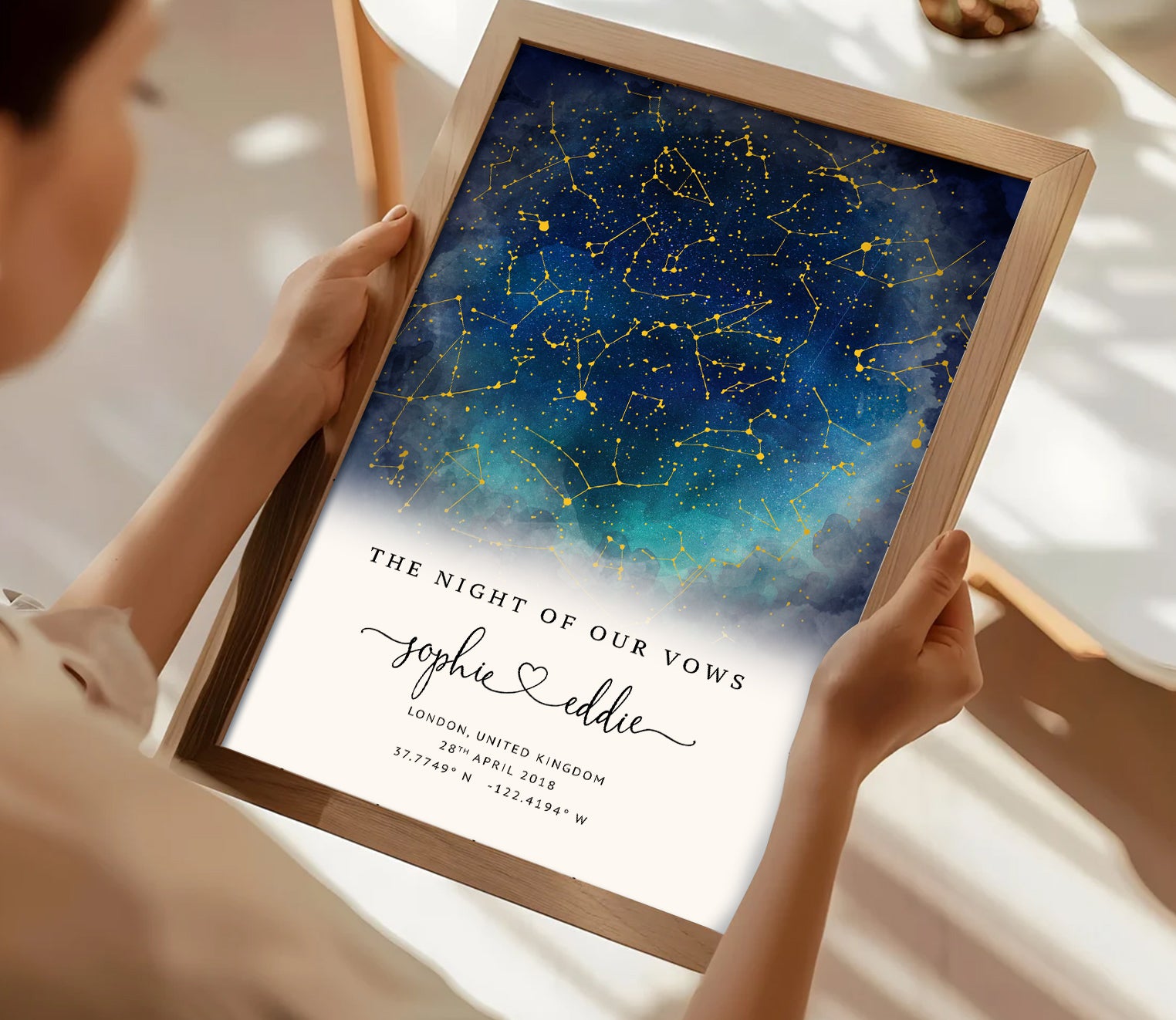Personalised Star Map Gift – Custom Night Sky Constellation Poster | Anniversary Gift