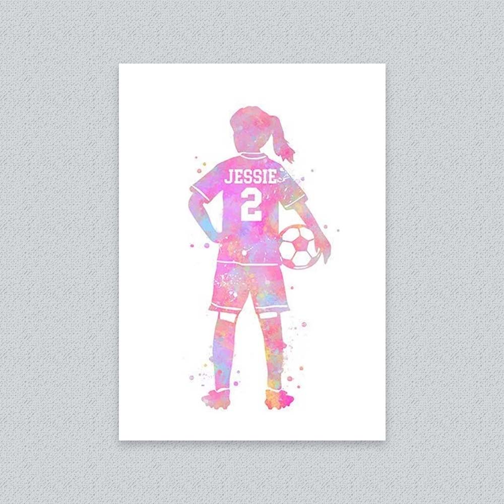 Personalised Girls Football Wall Art