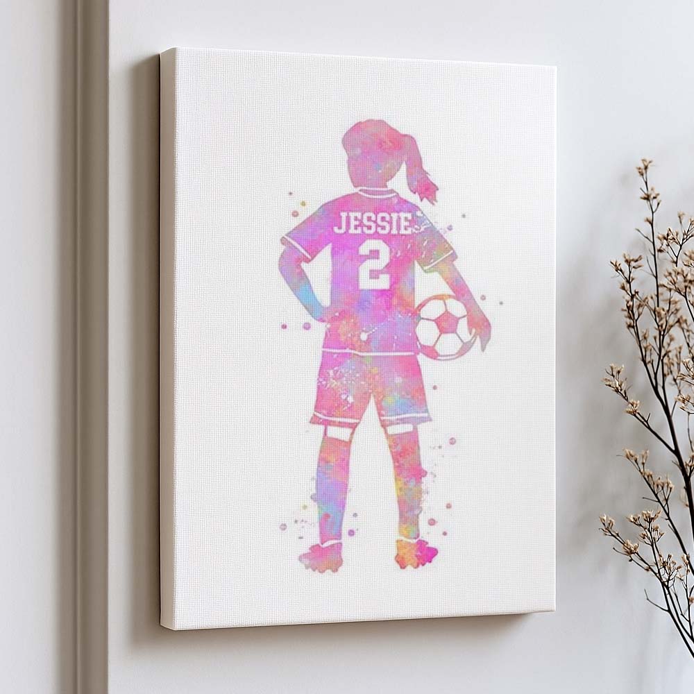 Personalised Girls Football Wall Art