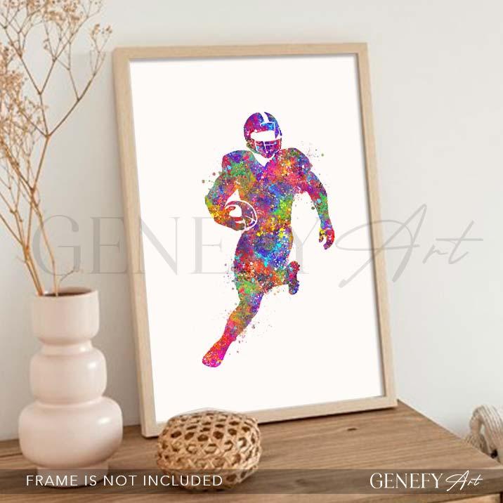 American Football Watercolour Print - Genefy Art
