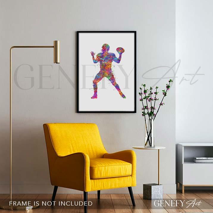 American Football Watercolour Print - Genefy Art