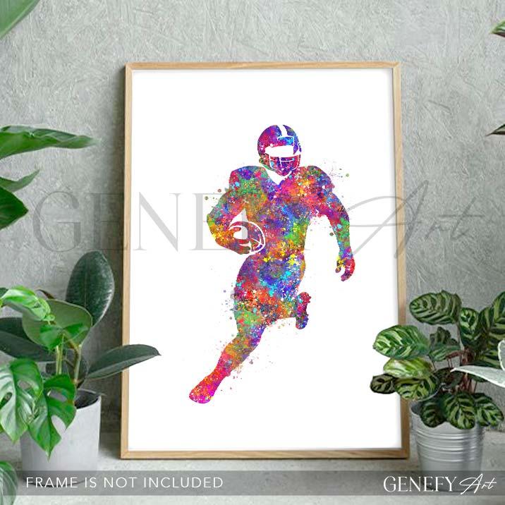 American Football Watercolour Print - Genefy Art