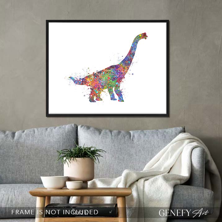 Dinosaur Brachiosaurus Watercolour Print