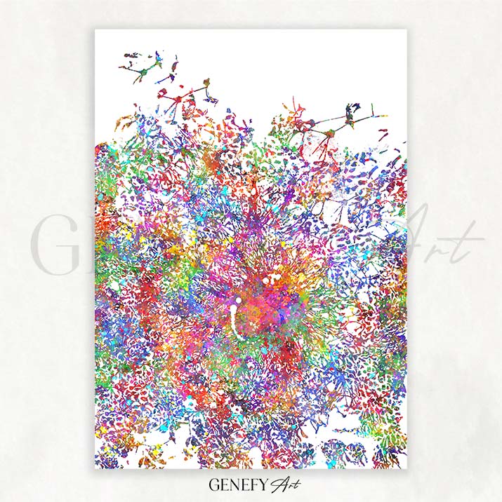 Embryonic Stem Cells Watercolour Art Print