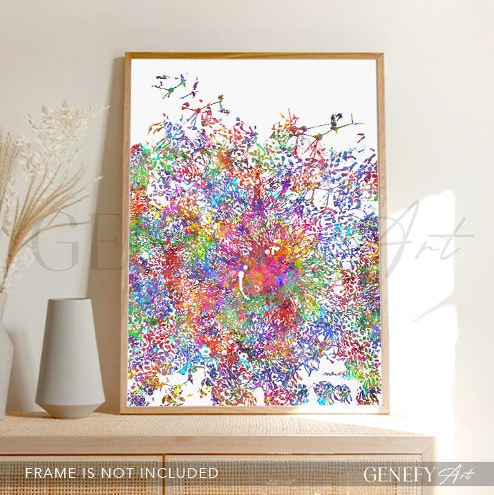 Embryonic Stem Cells Watercolour Art Print