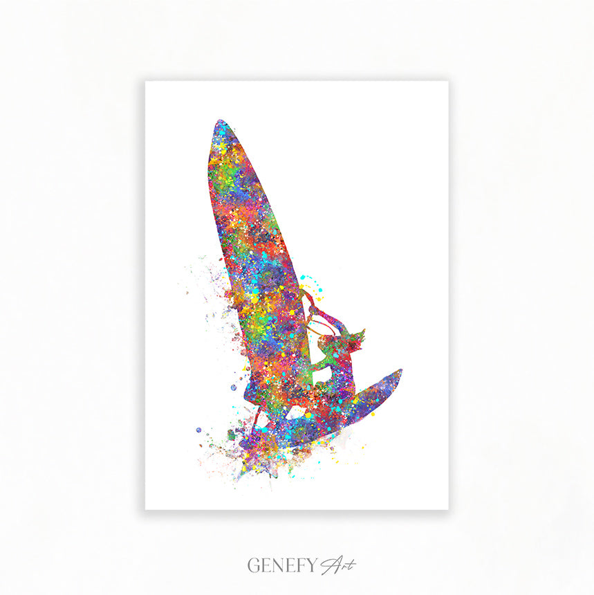 Female Wind Surfer Art Print