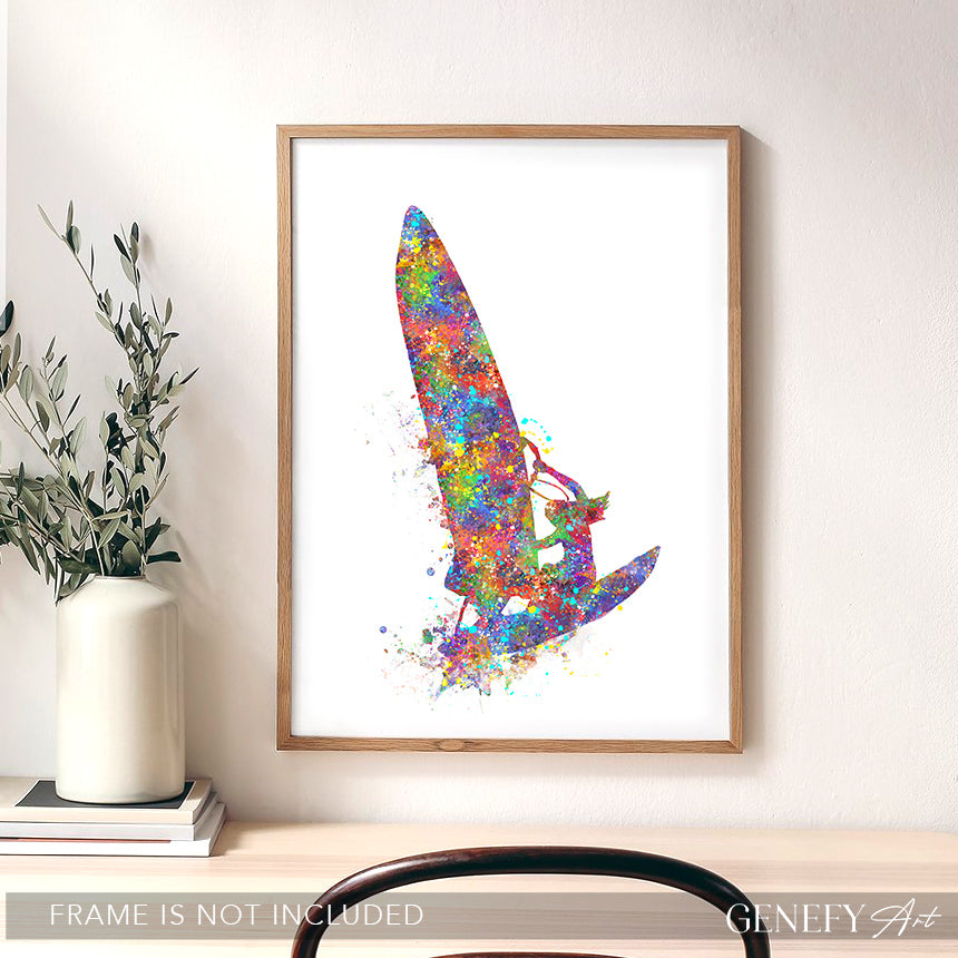 Female Wind Surfer Art Print