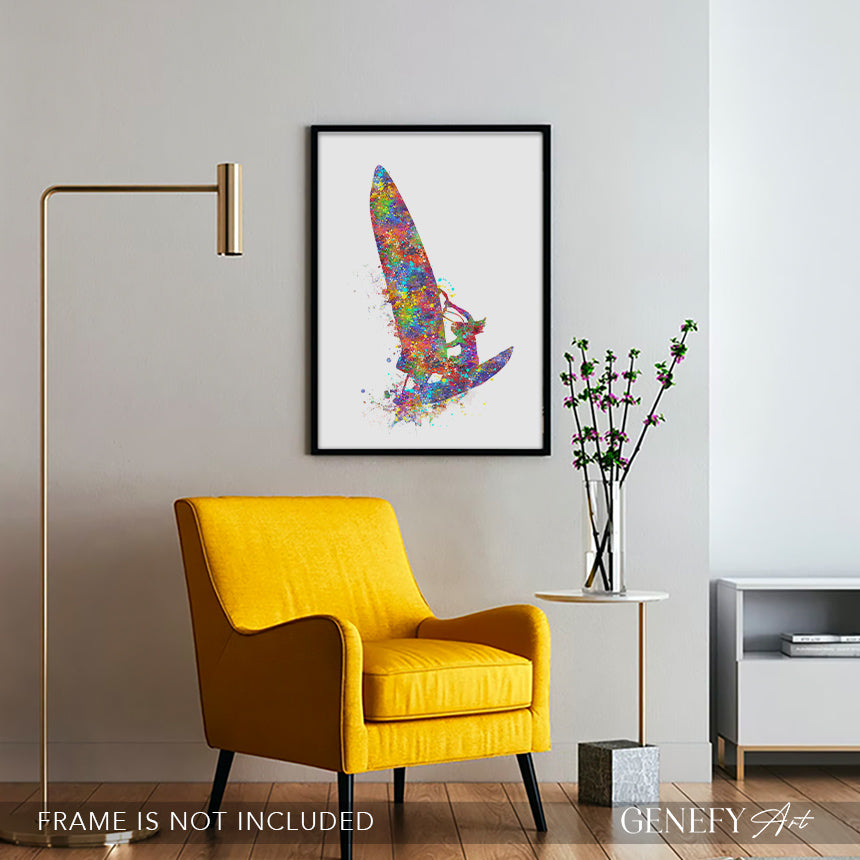 Female Wind Surfer Art Print