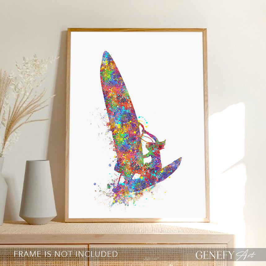 Female Wind Surfer Art Print