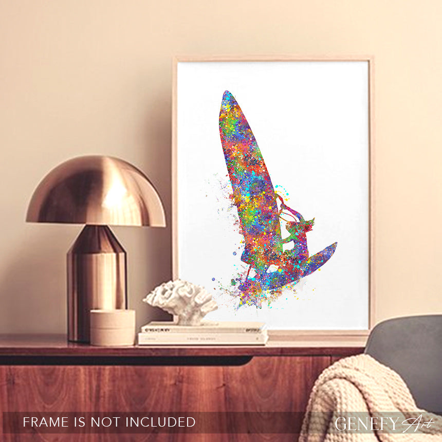 Female Wind Surfer Art Print