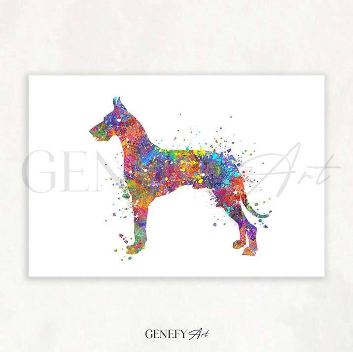 Great Dane Watercolour Print - Genefy Art