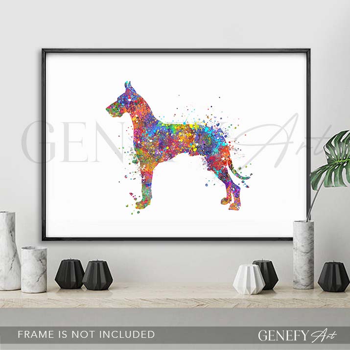 Great Dane Watercolour Print - Genefy Art