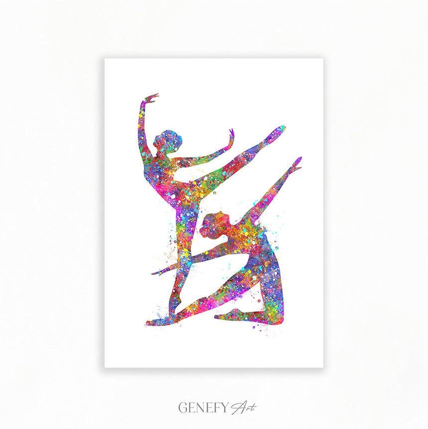Ballerina Dancers Watercolour Print - Genefy Art