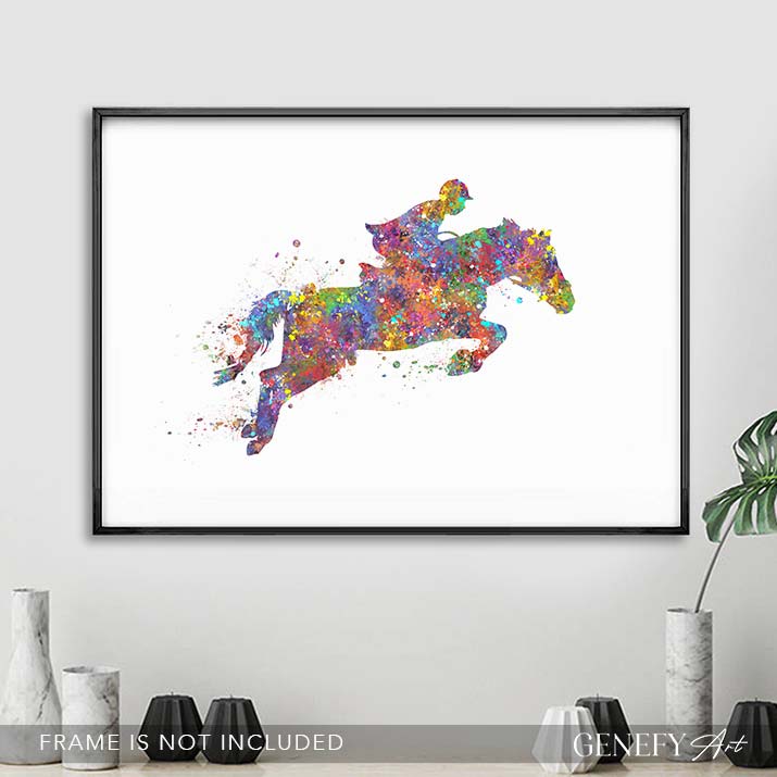 Horseback Riding Equestrian Watercolour Art Print