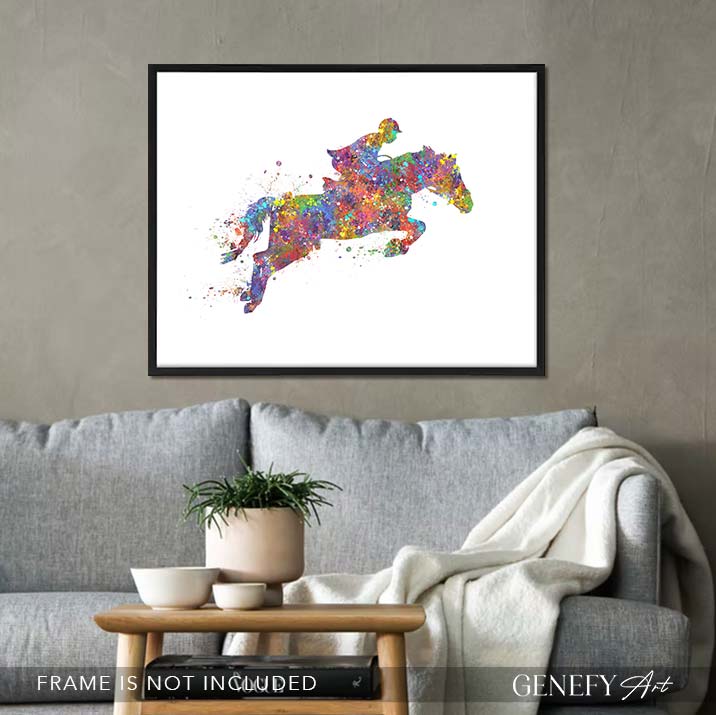 Horseback Riding Equestrian Watercolour Art Print