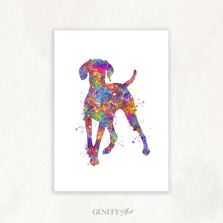 Hungarian Vizsla Watercolour Print