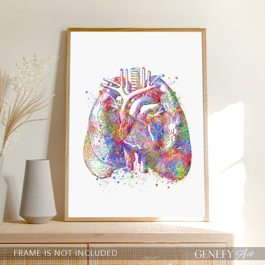Lungs and Heart Anatomy Art Print