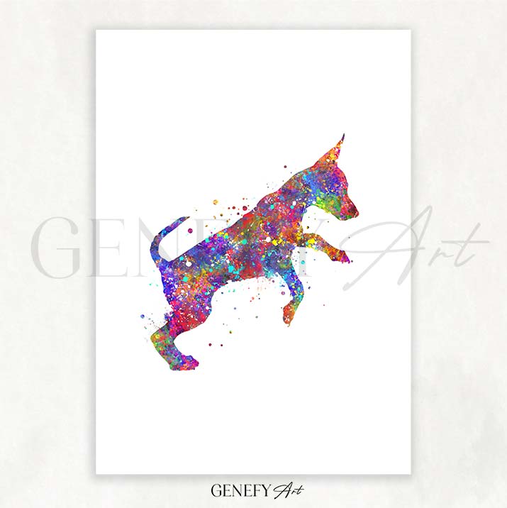 Miniature Pinscher Watercolour Print - Genefy Art