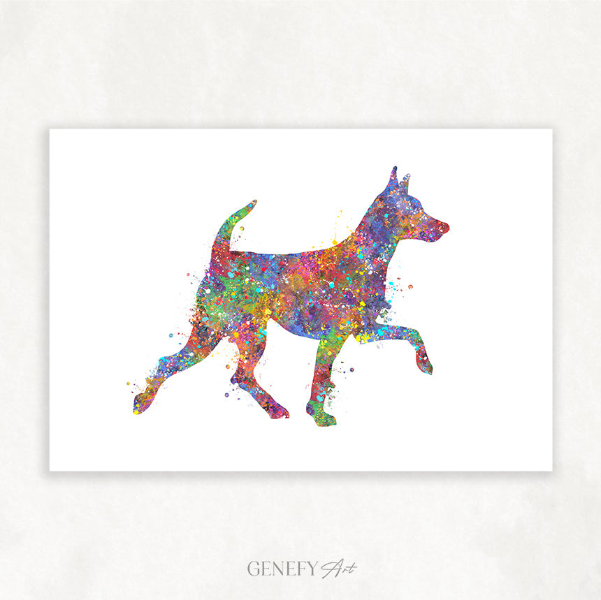 Miniature Pinscher Watercolour Art - Genefy Art