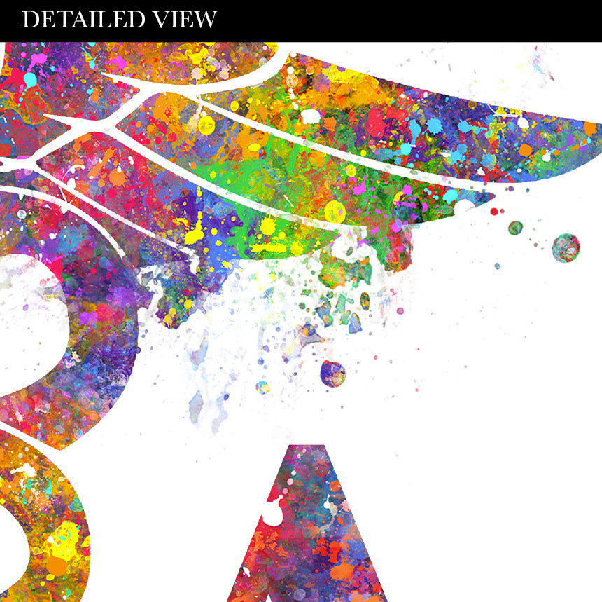 PA Caduceus Medical Symbol Watercolour Print