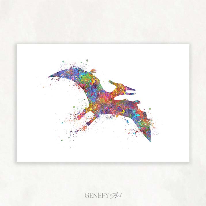 Dinosaur Pteranodon Watercolour Print