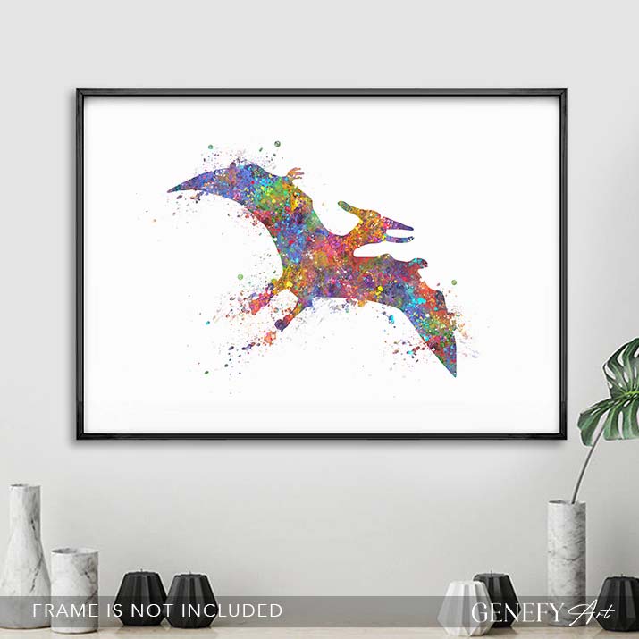 Dinosaur Pteranodon Watercolour Print