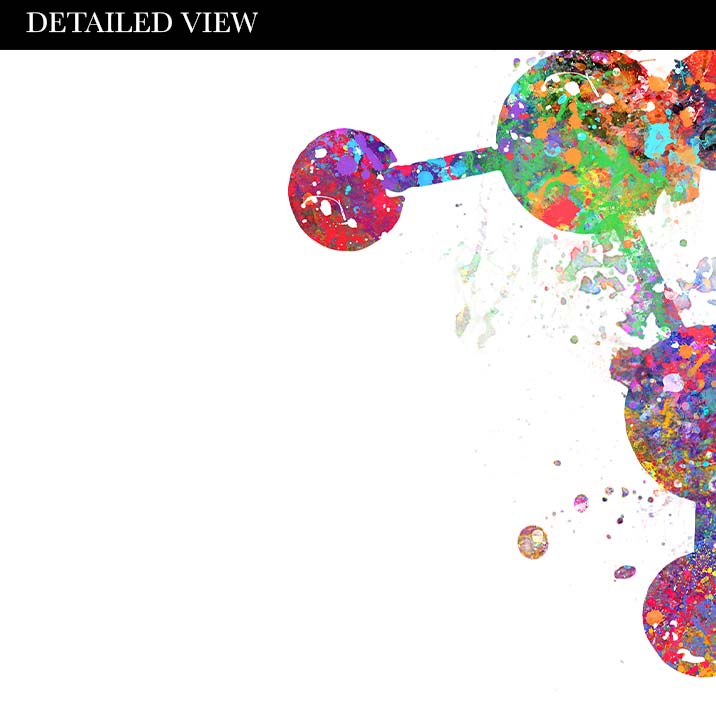 Serotonin Molecule Watercolour Art Print