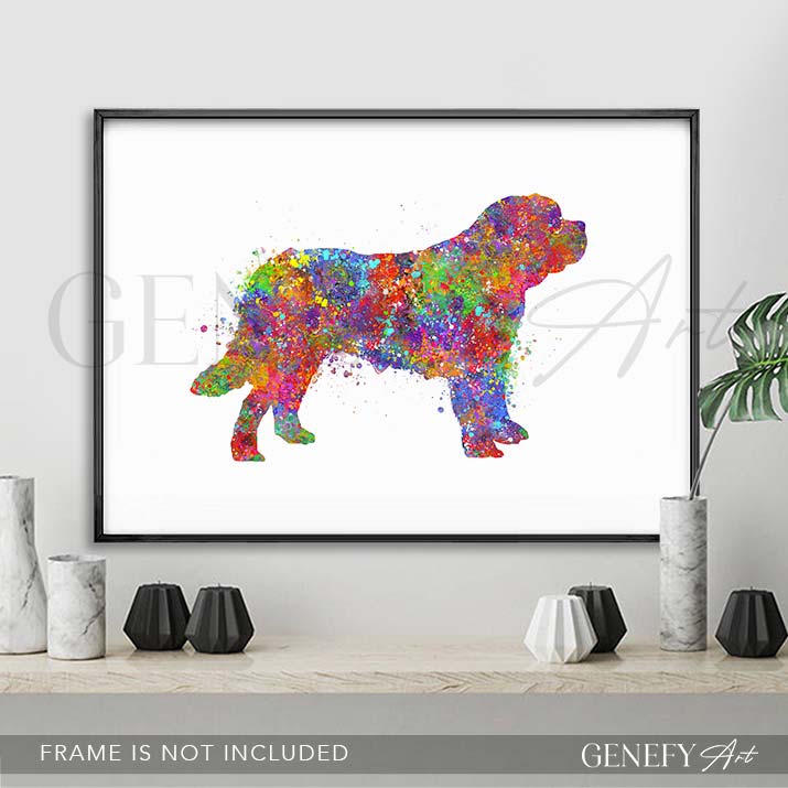 St Bernard Watercolour Print - Genefy Art
