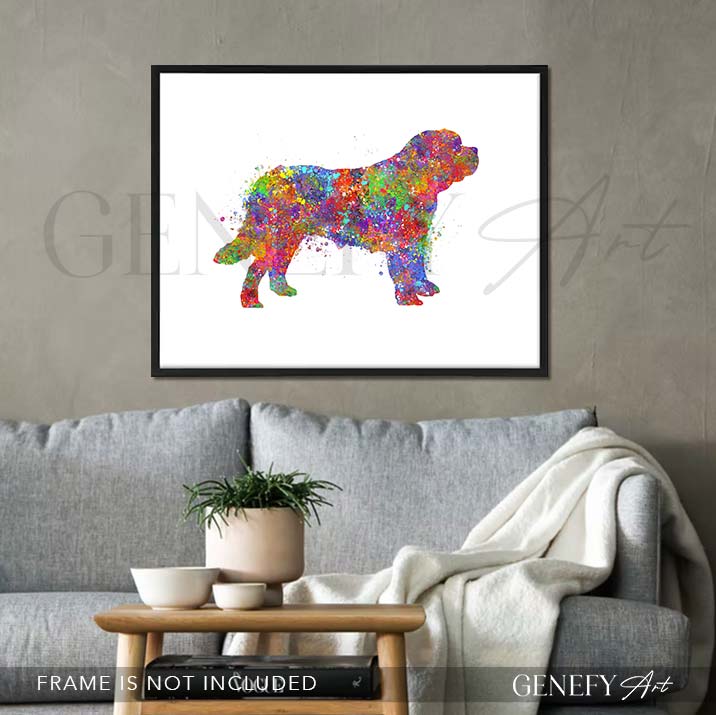 St Bernard Watercolour Print - Genefy Art